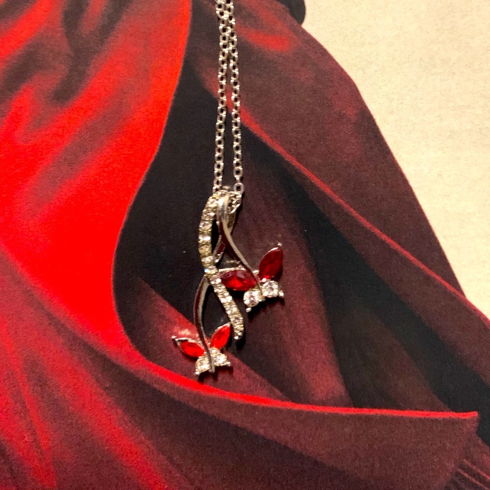 Crystal Butterfly Pendant Necklace